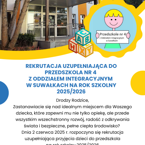 Rekrutacja uzupełniająca na rok szkolny 2025/2026